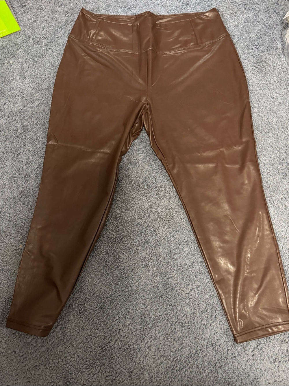 Faux Leather Pants in Brown